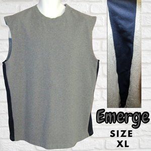 Emerge Mens Grey & Black Sleeveless Shirt Size XL